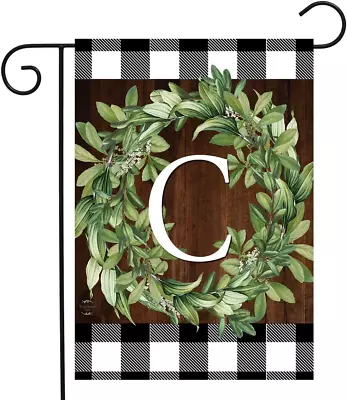 Wreath Monogram C Garden Flag Everyday 12.5  X 18  • $11.60