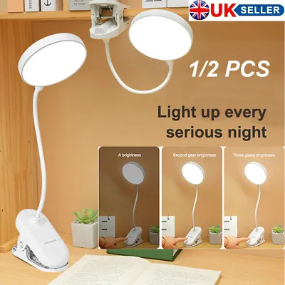 £11.99 • Buy Dimmable LED USB Clamp Clip On Flexible Desk Light Bed Reading Study Table Lamp