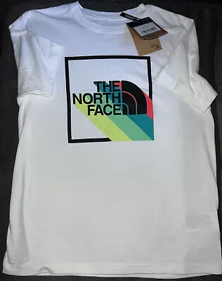 The North Face Women's Short Sleeve Shadow Box Tee Sz Med TNF White • $24.99