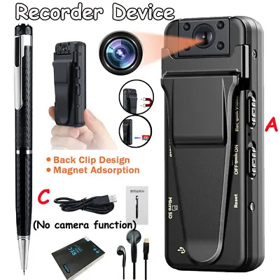 Body Camera Video Recorder Cam Pocket Pen Clip Spy Voice Office Listening Device • $24.99