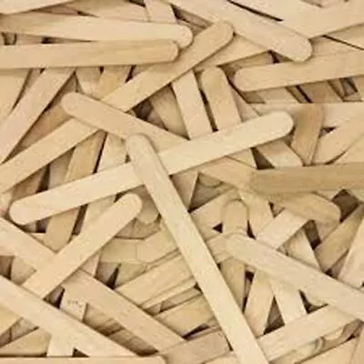 50 Wooden Craft Stick Paddle Pop Popsicle Ice Cream Sticks Coffee Stirrers 15cm • $4.99