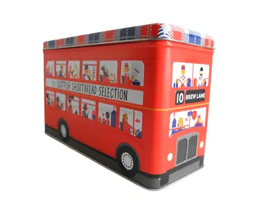 British Red Bus Tin English Decorative Double Decker London Jar For Tea Biscuits • £16.90