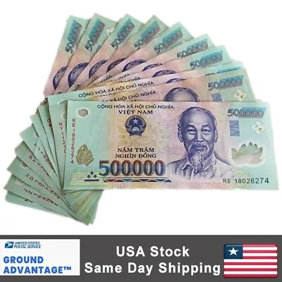 One Million Vietnam Dong Banknote 2x500k VND 500000 Vietnamese Dong 1 Million • $62.50