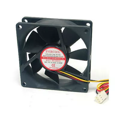 Evercool 80mm X 25mm 5v 3 Pin Ball Bearing Fan + Screws EC8025M05CA • $8