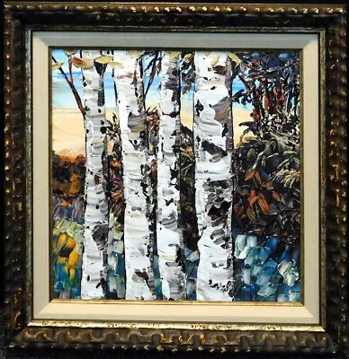 Maya Eventov  Petite Forest I  Oil Trees Canvas Custom Framed ADL041415-01 • $1500