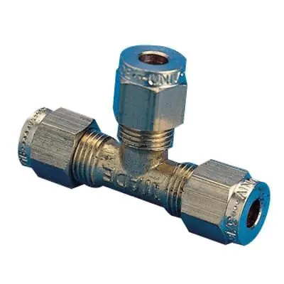 Gas Pipe 10mm X 10mm X 8mm T Piece Compression Coupling Caravan Morothome Camper • £10.95