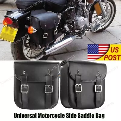 Motorcycle PU Side Saddle Bags For Yamaha Virago XV 250 500 535 700 750 920 1100 • $62.11