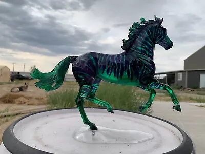 Breyer Model Horse Clear Ware Show Jumping Warmblood Zebra Purple Green  CM=) • $799.99