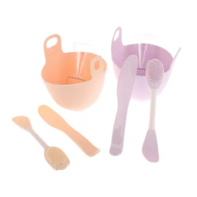 Face Mask Mixing Bowl Set 4 In 1 DIY Facemask Mixing Tool Kit Brushes ZSY • £7.66