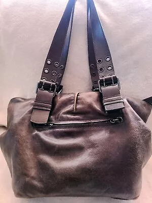 Francesco Biasia Brown Leather Satchel Shoulder Handbag Bag • $10