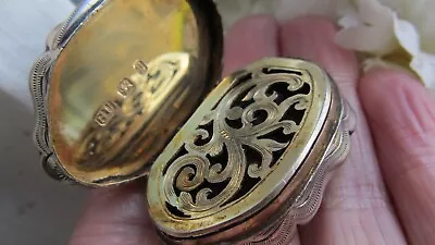 Beautiful Antique Victorian George Unite Silver Gilded Interior Vinaigrette 1898 • $221.07