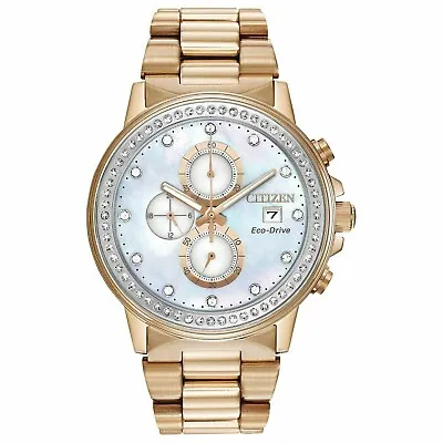 Citizen Chandler Men Watch Chronograph Stainless Steel Rose Gold  FB3003-51Y • $197.98