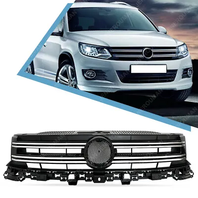 Chromed Grille Front Bumper Upper Grill For 2012-2017 Volkswagen Tiguan VW Trim • $68.20