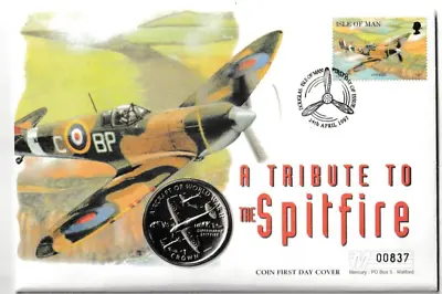 24/4/1997 Isle Of Man Coin Cover - A Tribute To The Spitfire #00837 • £11.99