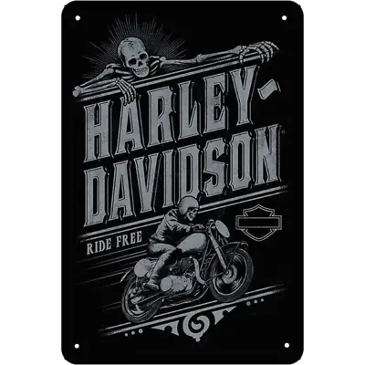 Vintage Harley Davidson Metal Sign Ride Free Retro Poster Tin Sign Logo 12x8 • $13.50
