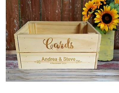 Personalised Wooden WISHING WELL CRATE Card Box Rustic Wedding Table Decoration • $69.95