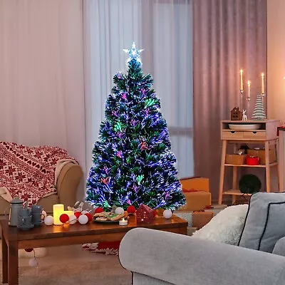 £21.80 • Buy 2023 New 4ft 120 Branch Fiber Optic PVC Branch Iron Bracket Christmas Tree Green