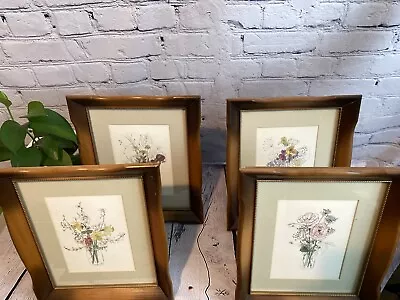 Mary Lou Goertzen Framed Botanical Watercolor Art Prints Lot Of 4 • $325