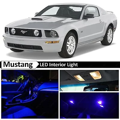 5x Blue LED Lights Interior Package Kit For 2005-2009 Ford Mustang • $9.89
