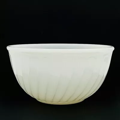 Fire King Anchor Hocking Swirl White Milk Glass Mixing Bowl 9  • $23.92