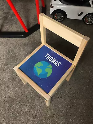 Personalised STICKER FOR The IKEA LATT Kids Chair With Planets Earth Design • £9.99