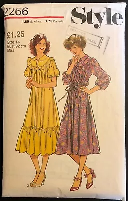 Vintage Sewing Pattern Style 2266 70s Dress Frill Peter Pan Collar Cur Sz 14 • £4