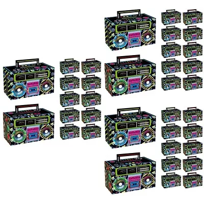  36 Pcs Party Favor Boxes Cassette Tape Table Decor 80s Favors Biscuit • £27.68