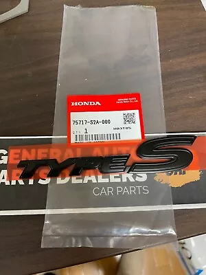 Genuine  Honda OEM S2000 Type S Rear Emblem BLACK Badge 00-09 JDM AP2 CR NEW OE • $63.55