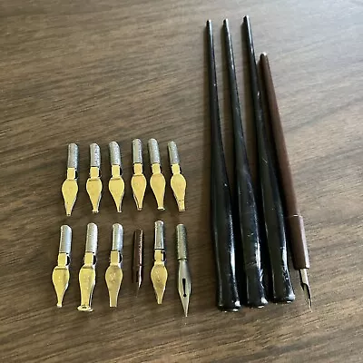 Lot Of Vintage Calligraphy Dip Pen Nibs Speedball Hunt Globe Assorted Sizes • $14.99