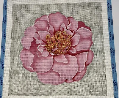 $99.99 • Buy Melissa Shirley Hand Painted Needlepoint Canvas Peony, 13 Ct