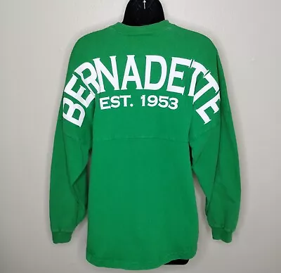 Vintage 90s Bernadette Adult Small Spirit Jersey Made In USA Green Cotton Relax  • $22.95