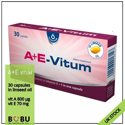 £6.29 • Buy A+E-VITUM 30 60 90 Capsules Vitamin A + E Skin Vision UK STOCK OLEOFARM