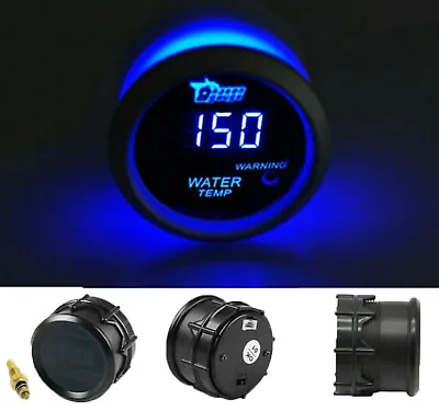 2  52mm Blue Digital LED Water Temp Temperature Gauge With Temp Sensor Car Boat • $19.29