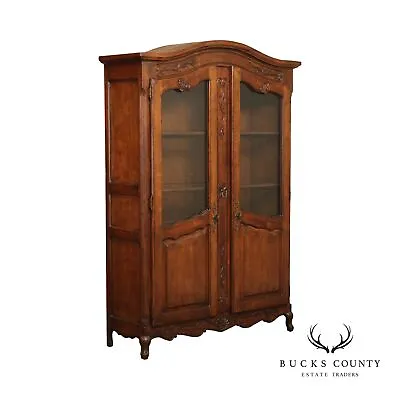 Wellesley Guild French Country Style Hand Carved Display Armoire Cabinet • $2195