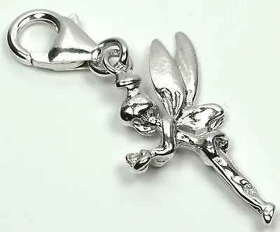925 Sterling Silver Fairy Clip On Bracelet Charm • £13.99
