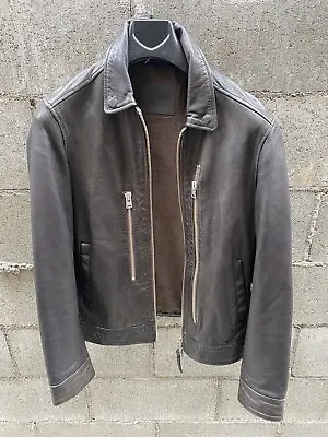 $249 • Buy Mens Black Leather ALL SAINTS Palmer Biker Jacket S
