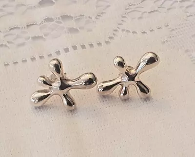 Vintage Angela Cummings AC Studio 925 Sterling Silver Modernist Splat Earrings • $31