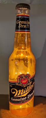 1989 VTG Miller Genuine Draft MGD Beer Full Bottle Lighted Sign 3D 30  • $89.99