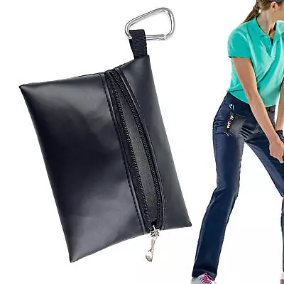Golf Pouch Golf Small Ball Bag Lightweight Waterproof PU Leather Zipper • $14.49