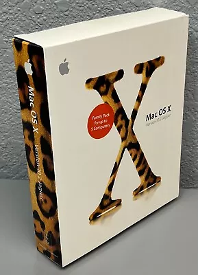 Apple Mac OS X V10.2 Jaguar Operating System Retail Big Box -Family Pack Vintage • $23