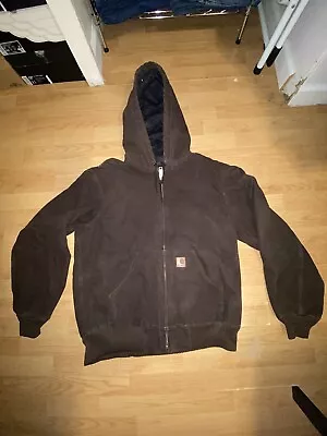Men's Carhartt Hooded Jacket-Dark Brown-Size Medium Regular-Quilted • $28