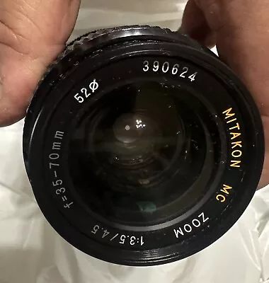 Minolta MC Mitakon Zoom Lense F:3.5/4.5 F=35 - 70mm 52 @ • $35