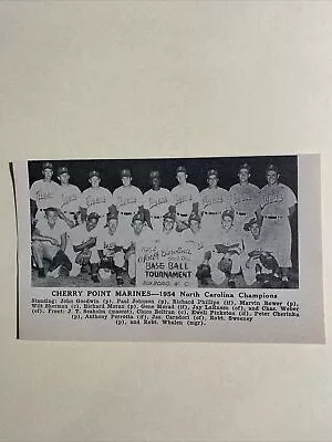 Cherry Point Marines North Carolina Champions 1954 Baseball Team Picture • $16