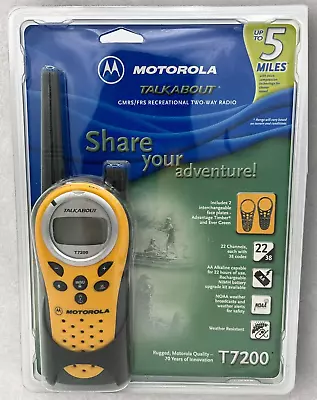 Motorola TalkAbout T7200 Yellow 22-Channels GMRS/FRS Two-Way Radio Walkie Talkie • $47.45