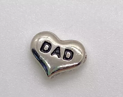 Origami Owl Silver Tone Dad Heart Floating Charm Family Father Man • $4.99