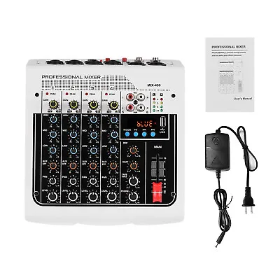 MIX-400 Pro 6 Channel Audio Mixer Live Studio Power Mixing Console Amplifier  • $70.77