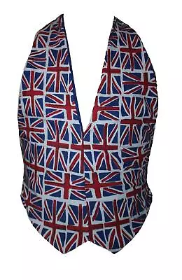 Adults Union Jack Flag Waistcoat United Kingdom Great Britain Fancy Dress • £12.95