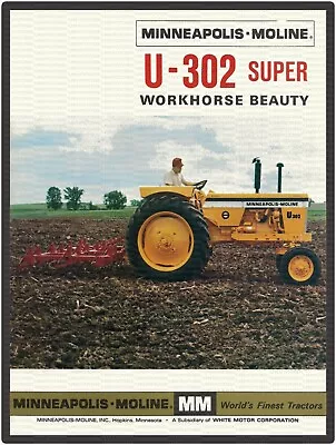 Minneapolis Moline U-302 Super Tractor 9  X 12  Metal Sign • $14.99