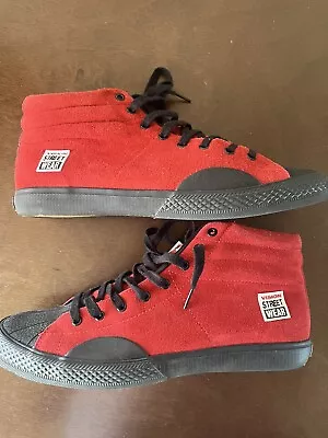 Vision Street Wear Men's Suede Hi Top Retro RED Size US 11 Skate Shoe Pre Owned • $175