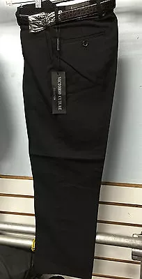 NWT Boy's Victorio Cuture Black Flat Front Dress Pants Slacks W/ Belt SIZES 4-18 • $11.99